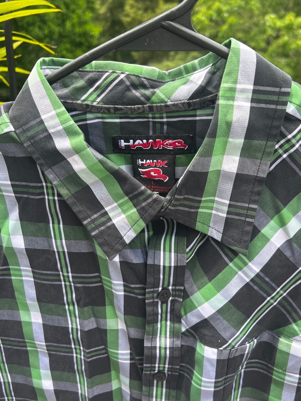Tony Hawk Plaid Short Sleeve Button Up Shirt Men’s Large. - Picture 3 of 8